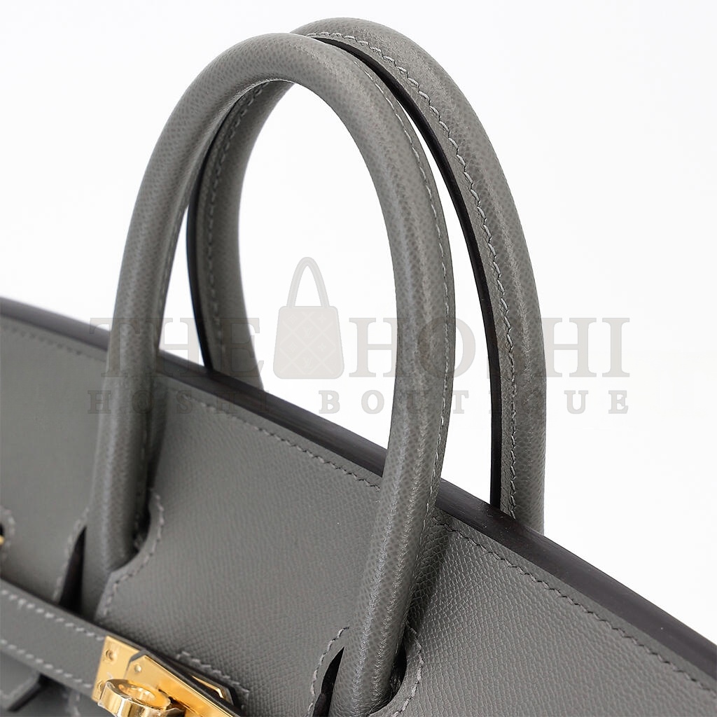H**me5 BIRKIN 25 OUTSEAM 0L GRIS MEYER CUMULONIMBUS GRAY LEATHER GOLD BUTTON 9117444335 (25*20*13cm) Master Quality